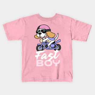 Fast Beagle Boy Funny Dog Owner Retro Funny Dog Kids T-Shirt